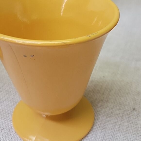 5 Hazel Atlas Milk Glass Ovide moderntone Butterscotch Footed Sundae Glasses - Picture 3 of 4